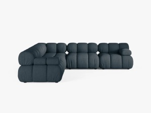 COLTAR MODULAR BELLIS, PETROL INCHIS, CU TAPITERIE DIN TEXTIL STRUCTURAT LIBERTY, MICADONI - Img 2