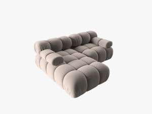 COLTAR MODULAR BELLIS, STANGA, 2 LOCURI, 191 CM, BEJ 16, TAPITERIE DIN CATIFEA, DESIGN DEOSEBIT - Img 4