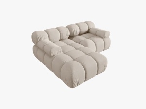 COLTAR MODULAR BELLIS, STANGA, 2 LOCURI, 191 CM, BEJ DESCHIS 23, TAPITERIE DIN CATIFEA 3D, MICADONI - Img 3