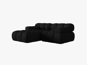 COLTAR MODULAR BELLIS, STANGA, 2 LOCURI, 191 CM, NEGRU 19, TAPITERIE DIN CATIFEA 3D, DESIGN DEOSEBIT - Img 5