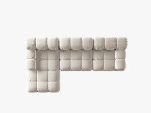 COLTAR MODULAR BELLIS, STANGA, 3 LOCURI, 285 CM, BEJ DESCHIS 21, TAPITERIE DIN CATIFEA, DESIGN DEOSEBIT - Img 2