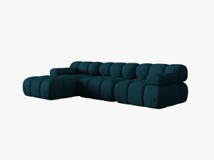 COLTAR MODULAR BELLIS, STANGA, 3 LOCURI, 285 CM, BLEUMARIN 87, TAPITERIE DIN CATIFEA 3D, DESIGN DEOSEBIT - Img 5