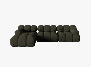 COLTAR MODULAR BELLIS, STANGA, 3 LOCURI, 285 CM, VERDE 77, TAPITERIE DIN CATIFEA 3D, DESIGN DEOSEBIT