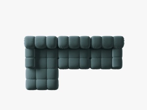 COLTAR MODULAR BELLIS, STANGA, 3 LOCURI, 285 CM, VERDE PETROL 87, TAPITERIE DIN CATIFEA, DESIGN DEOSEBIT - Img 3