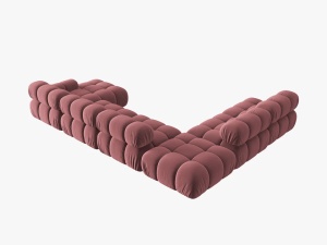 COLTAR MODULAR BELLIS, STANGA, 6 LOCURI, 379 CM, ROZ 63, TAPITERIE DIN CATIFEA, DESIGN DEOSEBIT - Img 6