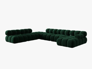 COLTAR MODULAR BELLIS, STANGA, 6 LOCURI, 379 CM, VERDE 38, TAPITERIE DIN CATIFEA, DESIGN DEOSEBIT - Img 4