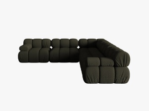 COLTAR MODULAR BELLIS, VERDE AMAZON, CU TAPITERIE DIN TEXTIL 3D SONIC, MICADONI