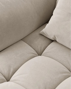 COLTAR MODULAR BLOOM, PE DREAPTA, BEJ DESCHIS, 327 CM, CU TAPITERIE DIN TEXTIL CATIFEA CASINO, MICADONI - Img 5