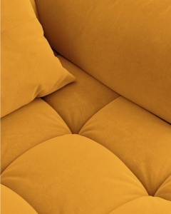 COLTAR MODULAR BLOOM, PE DREAPTA, GALBEN, 327 CM, CU TAPITERIE DIN TEXTIL CATIFEA CASINO, MICADONI - Img 5