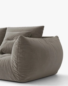 COLTAR MODULAR BLOOM, PE STANGA, GRI, 327 CM, CU TAPITERIE DIN TEXTIL CATIFEA CASINO, MICADONI - Img 4