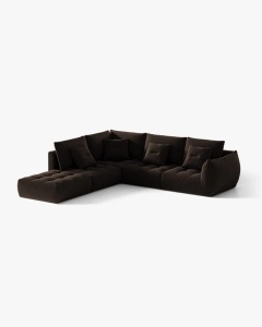COLTAR MODULAR BLOOM, PE STANGA, MARO INCHIS, 316 CM, CU TAPITERIE DIN TEXTIL CATIFEA BLUVEL, MICADONI - Img 2