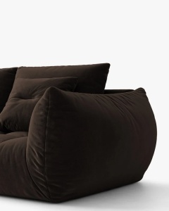 COLTAR MODULAR BLOOM, PE STANGA, MARO INCHIS, 327 CM, CU TAPITERIE DIN TEXTIL CATIFEA BLUVEL, MICADONI - Img 4