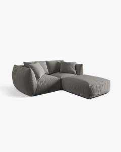COLTAR MODULAR CHRIS, 220X100, GRI, CU TAPITERIE DIN TEXTIL CATIFEA CASINO, MICADONI