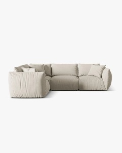 COLTAR MODULAR CHRIS, PE STANGA, 210X295, NATURAL, CU TAPITERIE DIN TEXTIL STRUCTURAT LINS, MICADONI