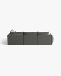 COLTAR MODULAR, CU 4 LOCURI, BLOOM, PE DREAPTA, GRI INCHIS, 316 CM, CU TAPITERIE DIN TEXTIL STRUCTURAT WIND, MICADONI - Img 4