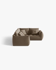 COLTAR MODULAR, CU 4 LOCURI, BLOOM, PE DREAPTA, MARO DESCHIS, 316 CM, CU TAPITERIE DIN TEXTIL CATIFEA CASINO, MICADONI - Img 3