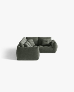 COLTAR MODULAR, CU 4 LOCURI, BLOOM, PE DREAPTA, VERDE MUSCHI, 316 CM, CU TAPITERIE DIN TEXTIL STRUCTURAT WIND, MICADONI - Img 3