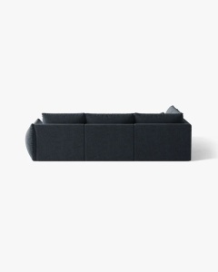 COLTAR MODULAR, CU 4 LOCURI, BLOOM, PE STANGA, ALBASTRU MARIN, 316 CM, CU TAPITERIE DIN TEXTIL STRUCTURAT WIND, MICADONI - Img 4