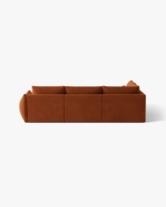 COLTAR MODULAR, CU 4 LOCURI, BLOOM, PE STANGA, CARAMIZIU, 316 CM, CU TAPITERIE DIN TEXTIL CATIFEA CASINO, MICADONI - Img 4