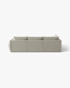 COLTAR MODULAR, CU 4 LOCURI, BLOOM, PE STANGA, GRI DESCHIS, 316 CM, CU TAPITERIE DIN TEXTIL STRUCTURAT WIND, MICADONI - Img 4