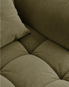 COLTAR MODULAR, CU 4 LOCURI, BLOOM, PE STANGA, VERDE DESCHIS, 316 CM, CU TAPITERIE DIN TEXTIL CATIFEA CASINO, MICADONI - Img 6