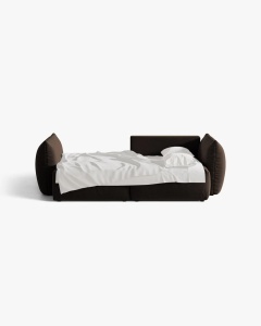 COLTAR MODULAR EXTENSIBIL, BLOOM, PE DREAPTA, MARO INCHIS, 250 CM, CU TAPITERIE DIN TEXTIL CATIFEA BLUVEL, MICADONI - Img 5