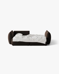 COLTAR MODULAR EXTENSIBIL, BLOOM, PE STANGA, MARO INCHIS, 250 CM, CU TAPITERIE DIN TEXTIL CATIFEA BLUVEL, MICADONI - Img 5