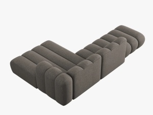 COLTAR MODULAR LUPIN, DREAPTA, 5 LOCURI, 294 CM, GRI 16, TAPITERIE CHENILLE, DESIGN DEOSEBIT - Img 5