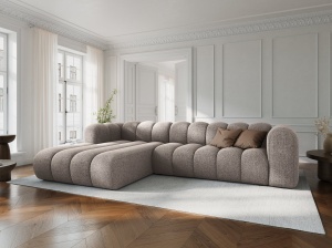 COLTAR MODULAR LUPIN, STANGA, 4 LOCURI, 288 CM, BEJ 30, TAPITERIE CHENILLE, DESIGN DEOSEBIT - Img 1