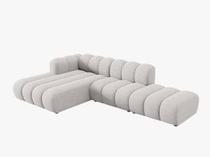 COLTAR MODULAR LUPIN, STANGA, 5 LOCURI, 294 CM, GRI DESCHIS 06, TAPITERIE CHENILLE, DESIGN DEOSEBIT - Img 3