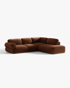COLTAR MODULAR, OPHELIA, MARO, PE DREAPTA, 289 CM, CU TAPITERIE DIN TEXTIL CATIFEA VENUS, MICADONI