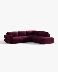 COLTAR MODULAR, OPHELIA, VISINIU, PE DREAPTA, 289 CM, CU TAPITERIE DIN TEXTIL CATIFEA VENUS, MICADONI