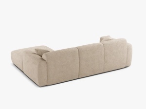 COLTAR MOLINO, 225 CM, PE DREAPTA, BEJ, CU TAPITERIE DIN TEXTIL BOUCLE BALOO, MICADONI - Img 3