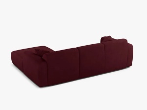 COLTAR MOLINO, 225 CM, PE DREAPTA, BORDO, CU TAPITERIE DIN TEXTIL CHENILLE REBEL, MICADONI - Img 3