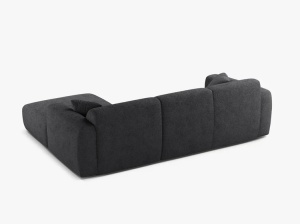 COLTAR MOLINO, 225 CM, PE DREAPTA, GRI INCHIS, CU TAPITERIE DIN TEXTIL BOUCLE BALOO, MICADONI - Img 3