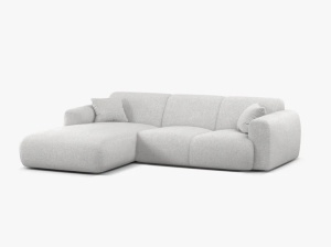 COLTAR MOLINO, 225 CM, PE STANGA, ARGINTIU, CU TAPITERIE DIN TEXTIL CHENILLE EDEN, MICADONI - Img 2