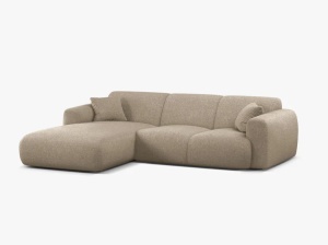 COLTAR MOLINO, 225 CM, PE STANGA, BEJ INCHIS, CU TAPITERIE DIN TEXTIL CHENILLE EDEN, MICADONI - Img 2