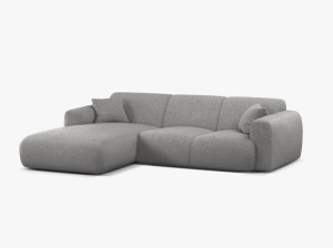 COLTAR MOLINO, 225 CM, PE STANGA, GRI DESCHIS, CU TAPITERIE DIN TEXTIL CHENILLE EDEN, MICADONI - Img 2