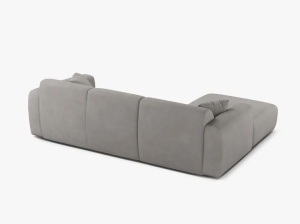 COLTAR MOLINO, 225 CM, PE STANGA, GRI DESCHIS, CU TAPITERIE DIN TEXTIL CHENILLE REBEL, MICADONI - Img 3
