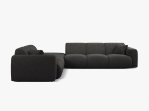 COLTAR MOLINO, 315 CM, PE STANGA, GRI ANTRACIT, CU TAPITERIE DIN TEXTIL CHENILLE EDEN, MICADONI - Img 2