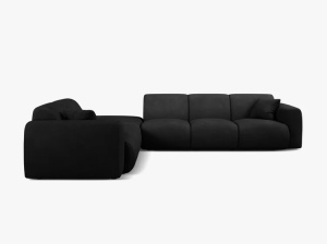 COLTAR MOLINO, 315 CM, PE STANGA, NEGRU, CU TAPITERIE DIN TEXTIL CHENILLE REBEL, MICADONI - Img 2