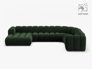 COLTAR PANORAMIC LUPIN, 370, PE DREAPTA, VERDE SMARALD, CU TAPITERIE DIN TEXTIL CATIFEA VENUS, MICADONI
