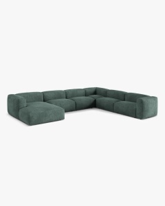 COLTAR PANORAMIC MARTINA, 160X106 CM, PE DREAPTA, VERDE MUSCHI, TAPITAT CU TAPITERIE DIN TEXTIL CATIFEA VOGUE, MICADONI - Img 2