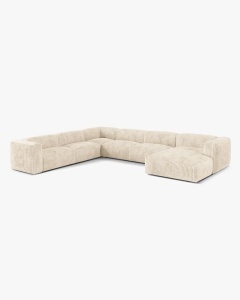 COLTAR PANORAMIC MARTINA, 160X106 CM, PE STANGA, BEJ DESCHIS, TAPITAT CU TAPITERIE DIN TEXTIL CORDOI TILIA, MICADONI - Img 2