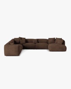 COLTAR PANORAMIC MARTINA, 160X106 CM, PE STANGA, CIOCOLATIU, TAPITAT CU TAPITERIE DIN TEXTIL CATIFEA VOGUE, MICADONI