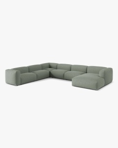 COLTAR PANORAMIC MARTINA, 160X106 CM, PE STANGA, VERDE MUSCHI, TAPITAT CU TAPITERIE DIN TEXTIL STRUCTURAT BOSTON, MICADONI - Img 2