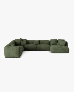 COLTAR PANORAMIC MARTINA, 160X106 CM, PE STANGA, VERDE, TAPITAT CU TAPITERIE DIN TEXTIL CATIFEA VOGUE, MICADONI