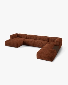 COLTAR PANORAMIC MARTINA, CARAMIZIU, 406 CM, DREAPTA, CU TAPITERIE DIN TEXTIL CORDOI TILIA, MICADONI - Img 2