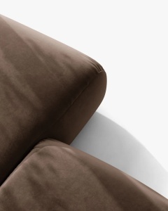 COLTAR PANORAMIC MODULAR, OPHELIA, CIOCOLATIU, PE DREAPTA, 370 CM, CU TAPITERIE DIN TEXTIL CATIFEA VENUS, MICADONI - Img 5