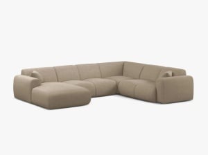 COLTAR PANORAMIC MOLINO, PE DREAPTA, BEJ INCHIS, 326 CM, , CU TAPITERIE DIN TEXTIL CHENILLE EDEN, MICADONI
